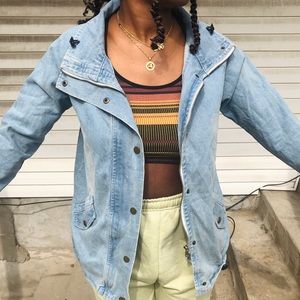 Vintage Light Washed Colored Denim Jean Jacket
